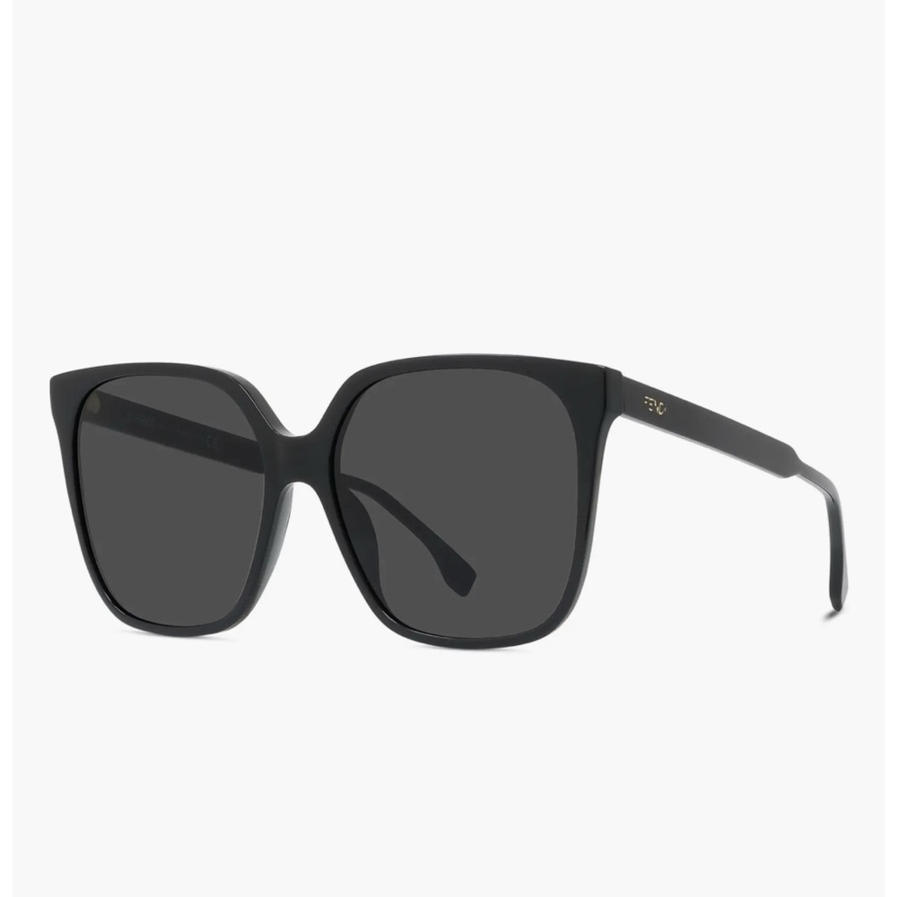 Fendi Women Sunglasses Shiny Black Grey Geometric FE40030I 01A LIKE NEW!!